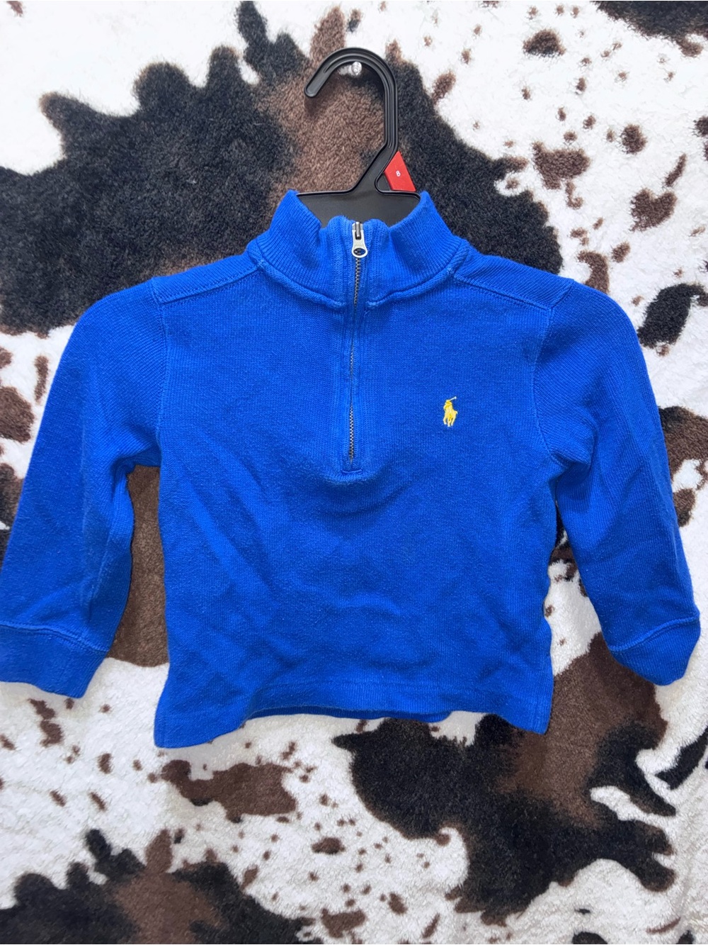 Polo by Ralph Lauren Bright Blue Half-Zip Pullover with Yellow Pony 2t